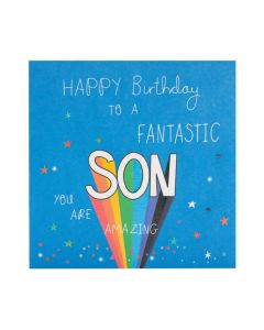 SON Birthday - 'Fantastic SON' on blue 