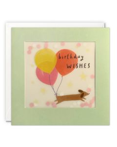 Birthday Card - Dachshund & Balloons