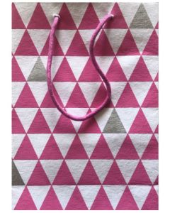 Gift bag - Pink & silver triangles