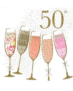 AGE 50 Card - Champagne Celebration