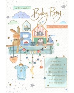 BABY BOY Card - Nursery Shelf
