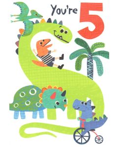 AGE 5 Card - Dinosaurs