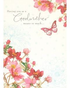 GODMOTHER Card - Pink Flowers
