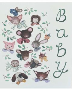 New BABY card - Vintage animal faces 