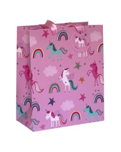 Gift Bag (Medium) - Unicorns on Pink