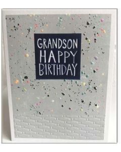 Grandson Birthday - Bright colours on grey