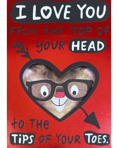 Valentine Card - 'Love you Head to Toe' pop-out card