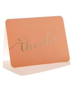 Thank You Cards - Peach/Gold (10 cards) 