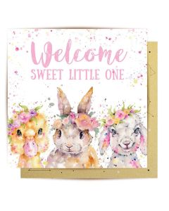 NEW BABY Card - Spring Babies
