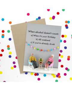 Birthday Card - When Alcohol Doesn't Count