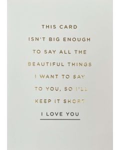 Greeting card - 'Card isn't big enough...' 