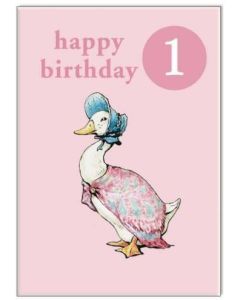 AGE 1 Card - Jemima Puddle Duck with Badge
