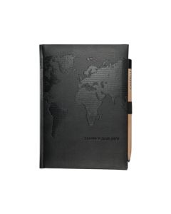 World Map Black Travel Journal 