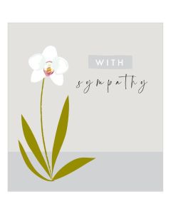 SYMPATHY Card - White Orchid 