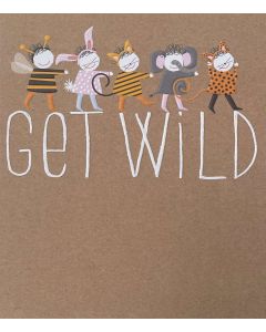 Birthday card - 'GET WILD' dress-ups