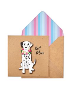 MUM Card - Dog with Flower Necklace